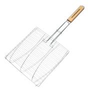 Grilovac� ro�t na 3 ryby s d�ev�nou rukojet�