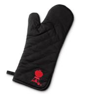 Grilovací rukavice, černá s červeným kotlovým grilem